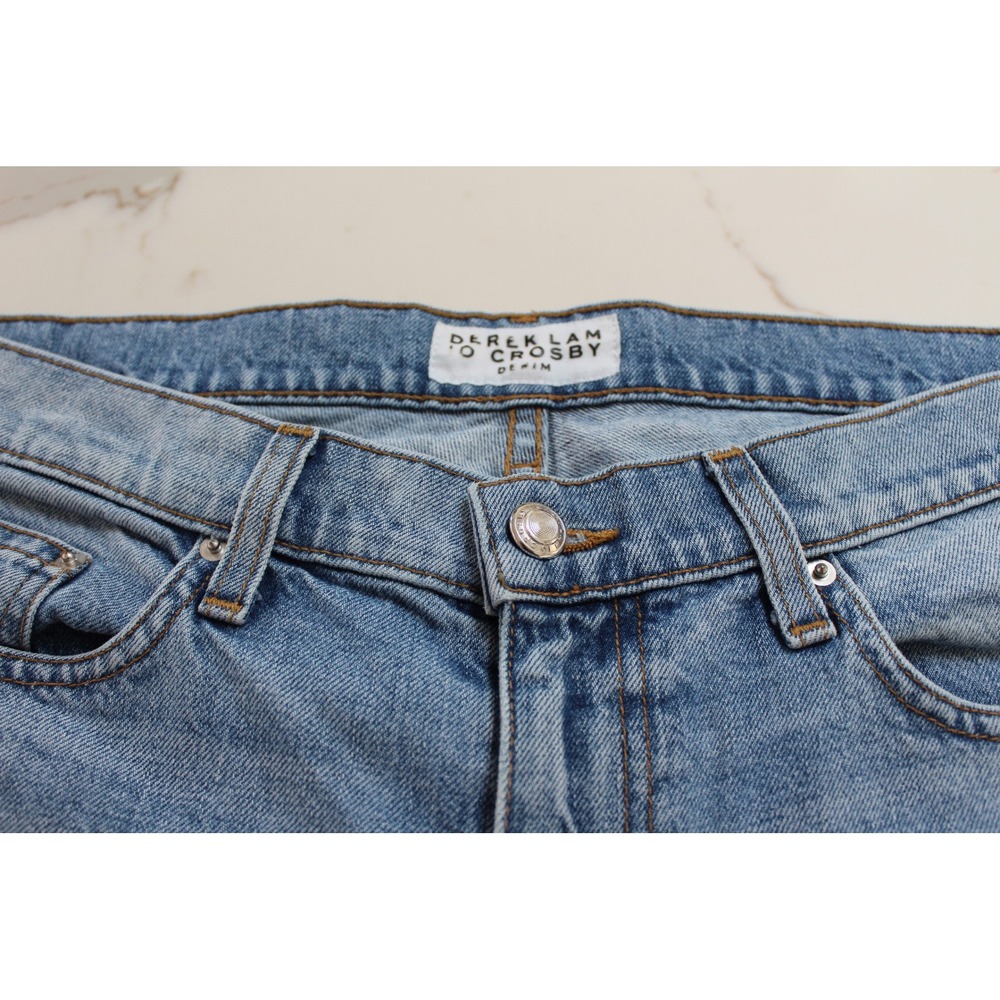 Derek Lam 10 Crosby Mila Mid-Rise Distressed Girlfriend Jeans Cropped Sz 29 - Picture 13 of 14